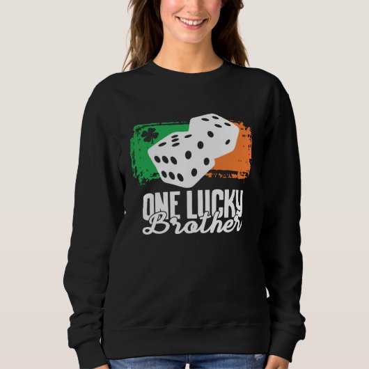 One Lucky Brother Dice Game Family Group Matching Sweatshirt (Vorderseite)