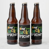 One Lucky Brother Matching Family St Patrick's Day Bierflaschenetikett (Flaschen)