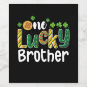 One Lucky Brother Matching Family St Patrick's Day Weinetikett (Einzelnes Label)