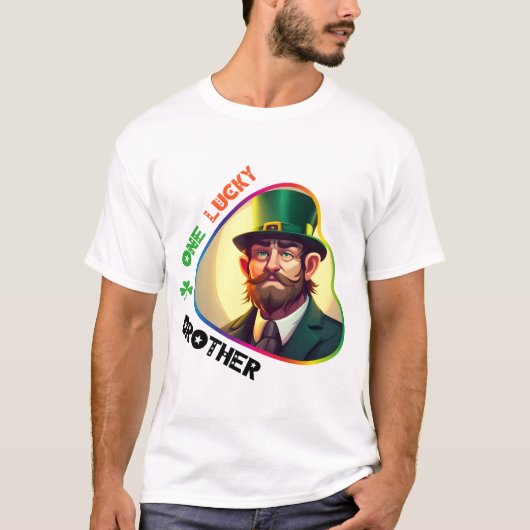 One Lucky Brother - Shimmering Kleeblatt Ball T-Shirt (Vorderseite)