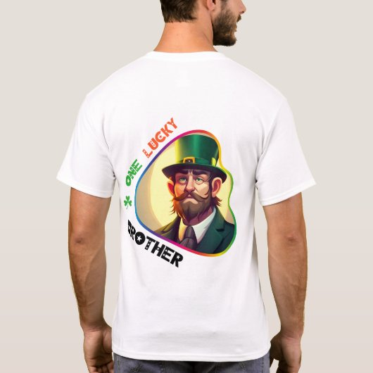 One Lucky Brother - Shimmering Kleeblatt Ball T-Shirt (Rückseite)