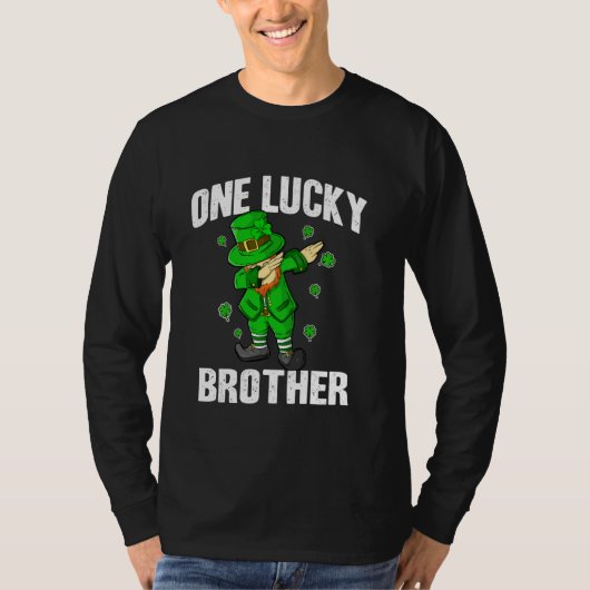 One Lucky Brother St Patricks Day Dabbing Leprecha T-Shirt (Vorderseite)