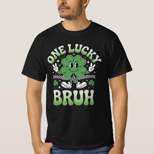 One Lucky Bruh Shirt – Funny St Patrick’s Day Clov (Vorderseite)
