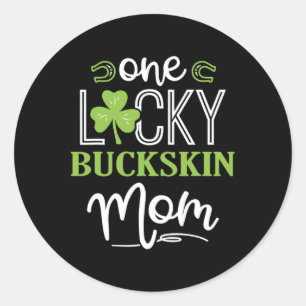 One Lucky Buckskin Horse Mama Irish Horseback Ridi Runder Aufkleber