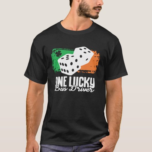 One Lucky Bus Driver Dice Game Family Group Match T-Shirt (Vorderseite)