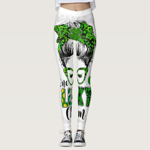 One Lucky Charm Bleached Messy Bun Kleeblatt St Pa Leggings