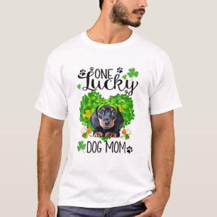 One Lucky Dackel Mama St Patrick Day Niedlich Dog  T-Shirt