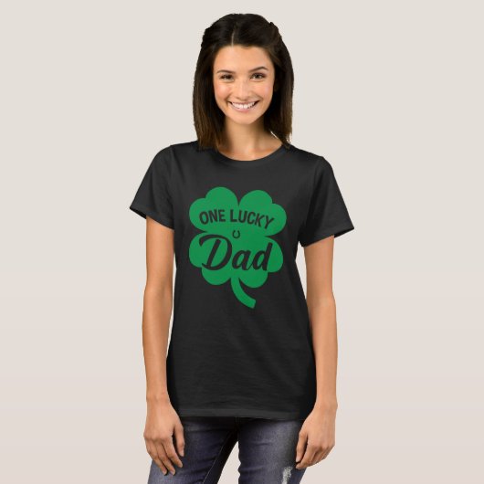 One Lucky Dad Shamrock Four Leaf C St Patricks Day T-Shirt (Vorne ganz)