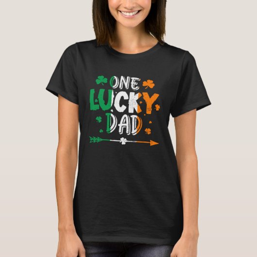 One Lucky Dad St Patricks Day Irish Flag Ireland F T-Shirt (Vorderseite)