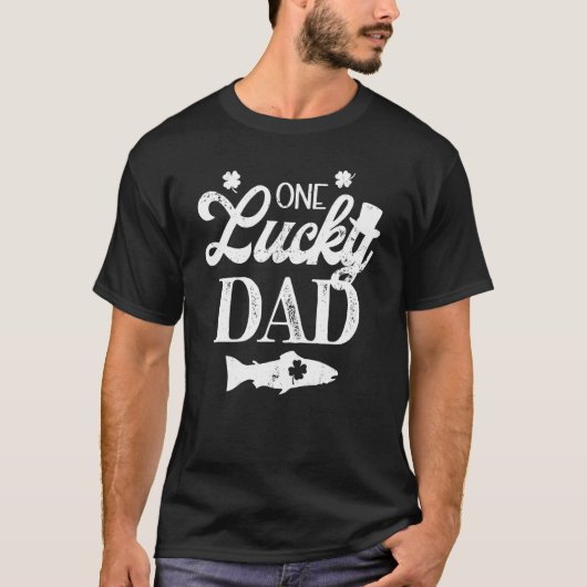 One Lucky Dad Trout Fly Fishing River Lake St. Pat T-Shirt (Vorderseite)