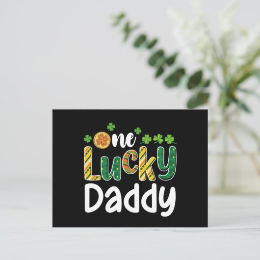 One Lucky Daddy Matching Family St Patrick's Day Postkarte (Stehend Vorderseite)