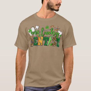 One Lucky Dentist Leopard Kleeblatt St T-Shirt