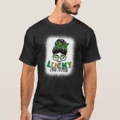 One Lucky Desk Nurse Bleached Messy Bun St Patrick T-Shirt (Vorderseite)