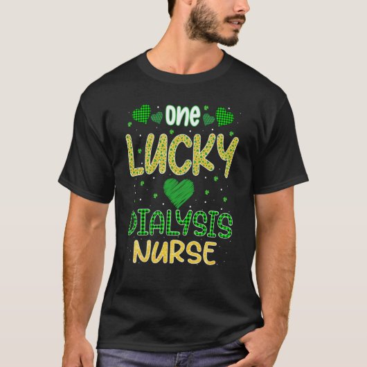 One Lucky Dialysis Nurse Saint Patricku2019s Day D T-Shirt (Vorderseite)