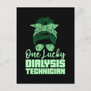 One Lucky Dialysis Technician Tech Nephrologie Feiertagspostkarte