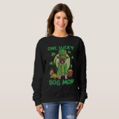 One Lucky Dog Mom Coins Green Clovers Sweatshirt (Vorne ganz)