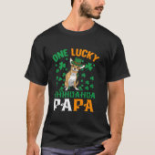 One Lucky Dog Papa Red Chihuahua Vater St Patricks T-Shirt (Vorderseite)