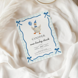 One Lucky Duck 1. Geburtstag Einladung