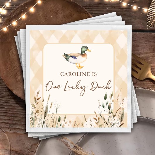 One Lucky Duck 1. Geburtstag Napkins Serviette