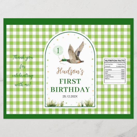 One Lucky Duck Birthday Chip Bag Wrapper Flyer (Vorne)