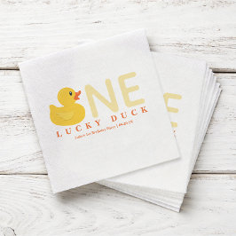 One Lucky Duck Birthday Napkins | Yellow Rubber Du Serviette