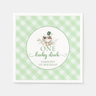 One Lucky Duck Boy 1. Geburtstag Napkins Serviette