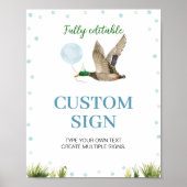 One Lucky Duck Boy Birthday Party Table Sign Poster (Vorne)