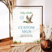 One Lucky Duck Boy Birthday Party Table Sign Poster