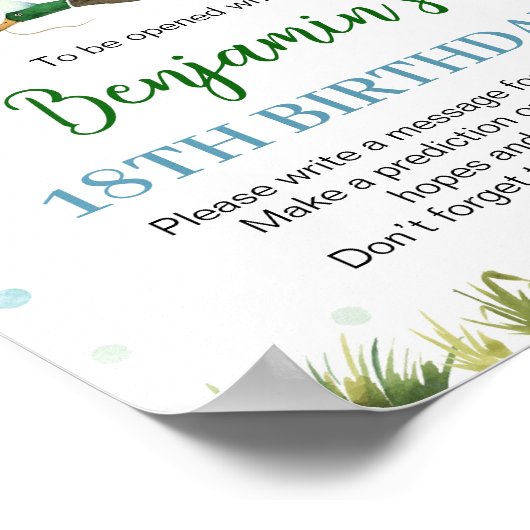 One Lucky Duck Boy Birthday Time Kapsel Zeichen Poster (Ecke)