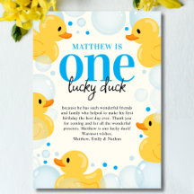 One Lucky Duck Boy First Birthday Danke
