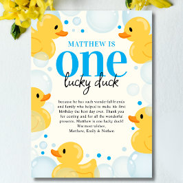 One Lucky Duck Boy First Birthday Danke
