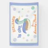 One Lucky Duck & Bubbles Erster Geburtstag Pastete Banner (Vertikal)