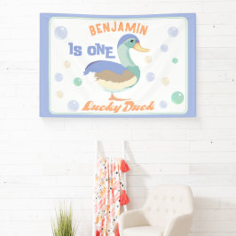 One Lucky Duck & Bubbles Erster Geburtstag Pastete Banner