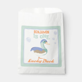 One Lucky Duck & Bubbles Erster Geburtstag Pastete Geschenktütchen