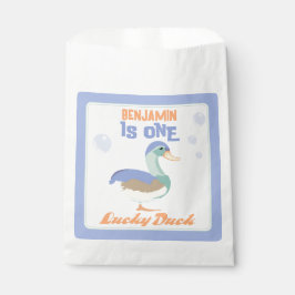 One Lucky Duck & Bubbles Erster Geburtstag Pastete Geschenktütchen