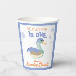 One Lucky Duck & Bubbles Erster Geburtstag Pastete Pappbecher