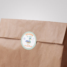 One Lucky Duck & Bubbles Erster Geburtstag Pastete Runder Aufkleber