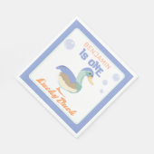 One Lucky Duck & Bubbles Erster Geburtstag Pastete Serviette (Ecke)