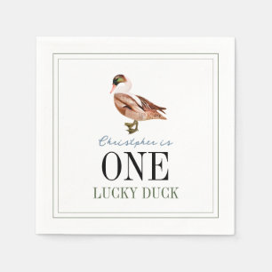 One Lucky Duck Classic Boy 1. Geburtstag Serviette