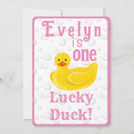 One Lucky Duck First Birthday Invitation Einladung