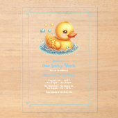 One Lucky Duck First Birthday Party Acryleinladungen (Vorderseite)
