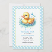 One Lucky Duck First Birthday Party Einladung (Vorderseite)