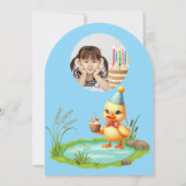 One Lucky Duck Foto Girly Kindergeburtstag Einladung (Rückseite)