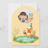 One Lucky Duck Foto Girly Kindergeburtstag Einladung (Rückseite)
