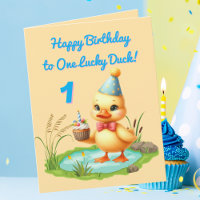One Lucky Duck Foto Girly Kindergeburtstag Gruß