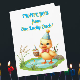 One Lucky Duck Foto Girly Kindergeburtstag Vielen  Karte