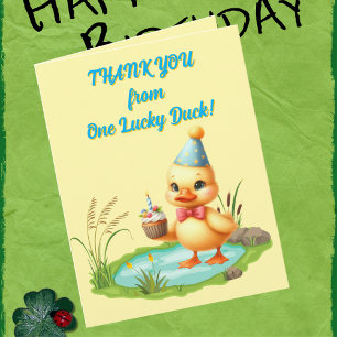 One Lucky Duck Foto Girly Kindergeburtstag Vielen Karte