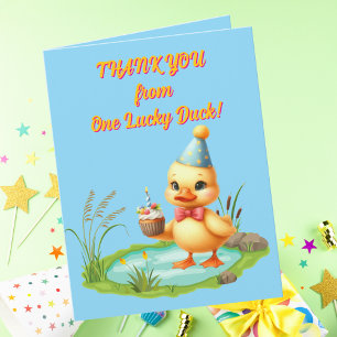 One Lucky Duck Foto Girly Kindergeburtstag Vielen  Karte