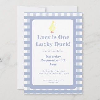 One Lucky Duck Invitation Template (Dusty Blue) Einladung