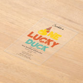 One Lucky Duck Invite 1st First Birthday Cute Acryleinladungen (Ablage )